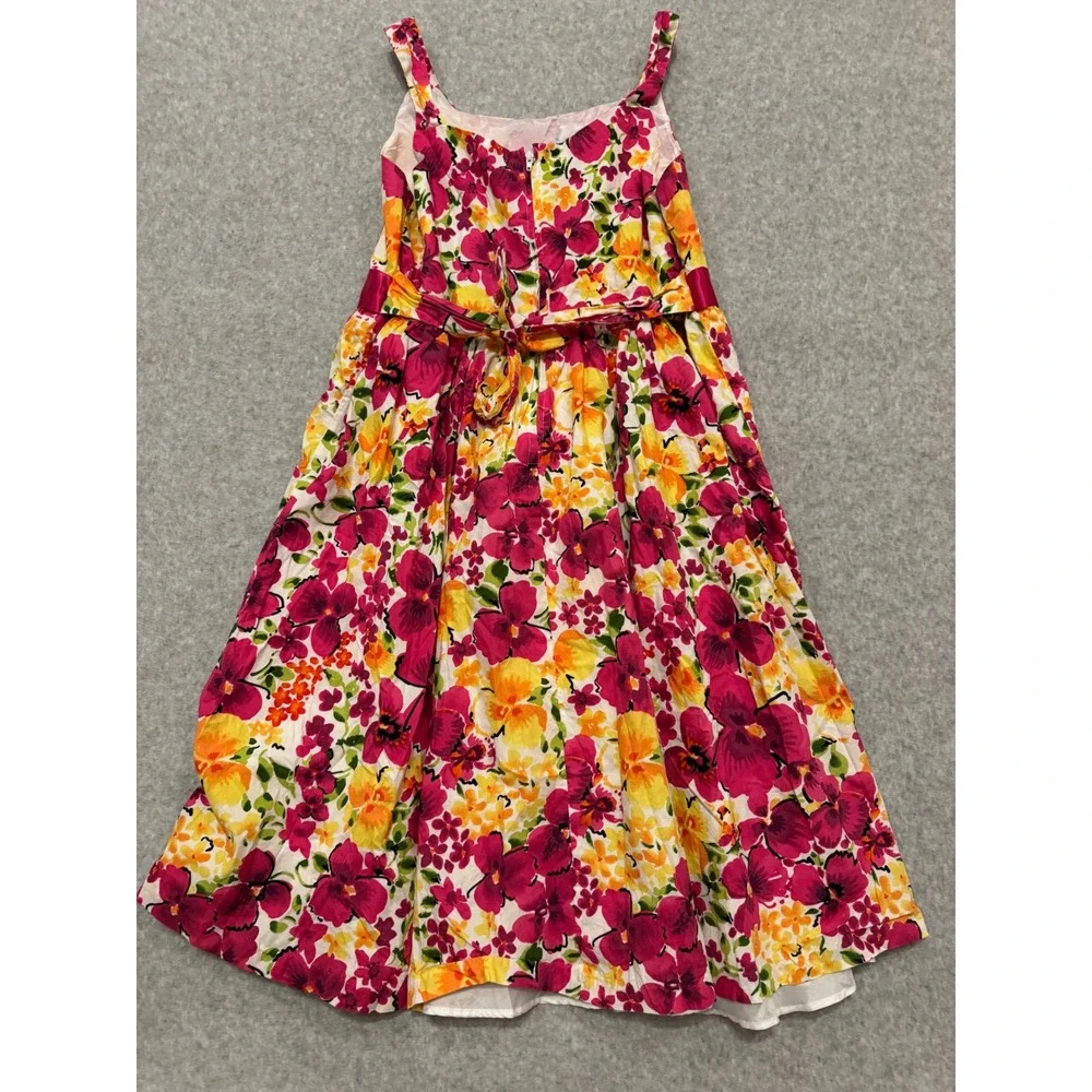 Bonnie Jean Girls Floral Pansy Print Sleeveless Party Dress Pink  Size 16.5